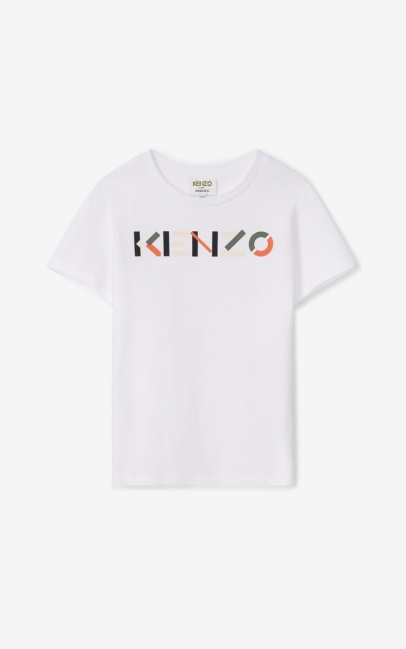 Kenzo Kids Kenzo Logo T-shirt Off White